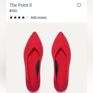 Rothy's The Point Ballet Flat Pointed Toe Slip on Shoes in Flame Red Size 9.5